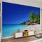 QDJKBL Strand Meer Wasser Landschaft 3D Wandbilder Tapete grüner Wald Kokosnussbäume Wandaufkleber Abziehbilder Urlaubsinsel Hawaii Wandbild für Wohndekor Wohnzimmer - 250 x 175 cm