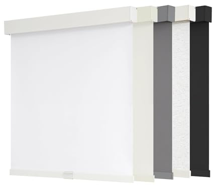 AOSKY Verdunkelnde Rollos ohne Kordel für Fenster mit Stopp-Funktion & Zierleiste - Thermische Isolierung, UV-Schutz, Naturgewebe für Zuhause & Büro (60cm B x 180cm H, Weiß)