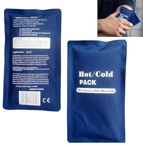 Set di 2 Cuscinetti Termici e Confezioni Refrigeranti, Kit Ghiaccio Gel Riutilizzabile, Impacchi di Ghiaccio Freddo, Compressa Fredda Calda, Gel Ghiaccio Caldo Freddo per Ogni Parte del Corpo (Blu)