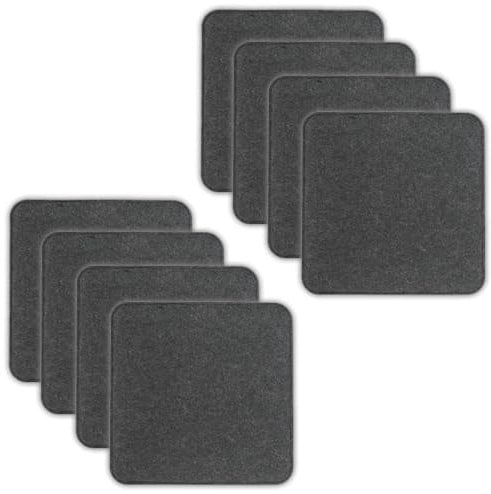 VOSSBACH 8er Set Filz Sitzkissen Eckig Anthrazit oder Grau 35 x 35 cm mit Antirutschnoppen Stuhlkissen Sitzauflage Filzkissen (Anthrazit)