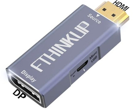 Forinces Focuses HDMI to Display Port Adapter 4K@60Hz, HDMI Male to DisplayPort Female Adapter, Compatible with MacBook, Mac Mini, PS4/5, Xbox X Series/S, AMD, NVIDIA GPUs