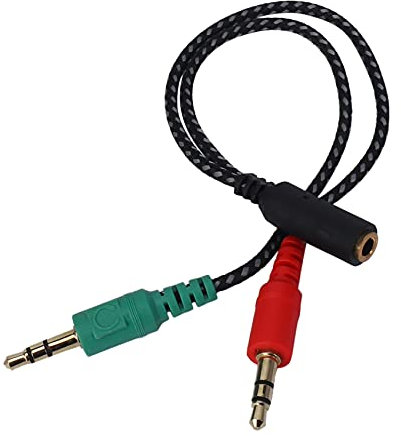 Kueohse Répartiteur de casque pour ordinateur - Adaptateur pour casque audio et micro - Prise 3,5 mm vers double prise mâle de 3,5 mm