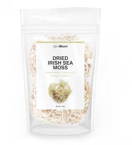 GymBeam Getrocknetes Irisches Seemoos – Kosmetische Verwendung, vielseitig einsetzbar in Küche und Kosmetik, pflanzliche Alternative zu Gelatine und Kollagen, ideal für vegane Rezepte, 100 g