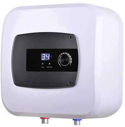 Elektrischer Warmwasserboiler 15 Liter, 1500W Warmwasserboiler | Vertikaler Wandmontierter Warmwasserbereiter Mit Leckageschutz, Kleinspeicher für Waschbecken, Küche und Badezimmer, 35-75°C