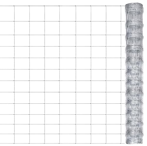 Mesh Grillage Rigide Panneau, Clôture de jardin Acier galvanisé 50x1,25 m Argenté pour l'artisanat, la protection du jardin, les enceintes d'oiseaux