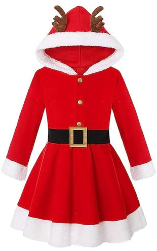 Rotes Weihnachtsmann-, Cosplay-Kleidung mit schwarzem Gürtel, Weihnachts-Cosplay- für Rollenspiele, Bankette, Up, Abschlussball, Veranstaltungen und Aufführungen