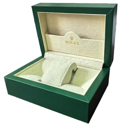 ROUREOX Leder Uhrenaufbewahrung Schutz Grün Holzbox Einzelslot Organizer Kissen Armbanduhren für Rolex Cosmograph Daytona