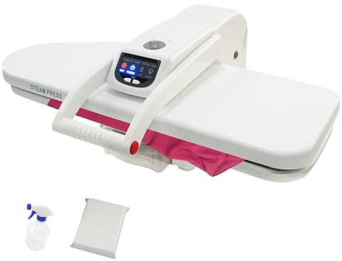 ROGONPDK Plancha de vapor inteligente de 1600 W, 1 L, plancha de vapor eléctrica, sistema de prensa de vapor, máquina de planchado, máquina de planchar, para hogares y tiendas de ropa (blanco)