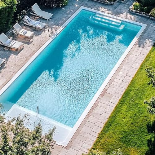 Piscina de lujo con contenedor, piscina prefabricada con carcasa de fibra de vidrio, versátil sobre el suelo o semi-enterrada para paisajes al aire libre