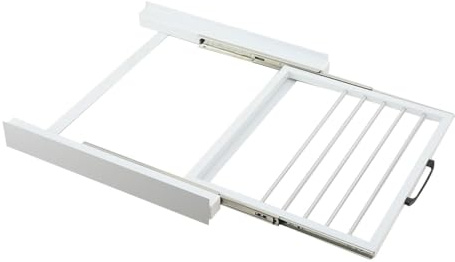 NICCO Universal Stacking Kit for Washing Machine and Tumble Dryer with Sliding Shelf, Washer Dryer Stand, 100kg Capacity, Safety Belt, 61x55x7.5cm Black