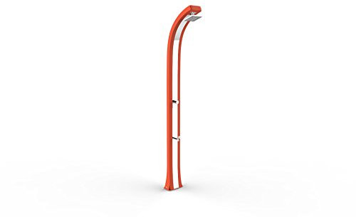 Doccia Classica Curva a doppio ingresso acqua calda e fredda Arkema Spring Plus in Poletilene HD Doccia per interno e esterno con Miscelatore e Lavapiedi ARKEMA B125 2009 Arancio
