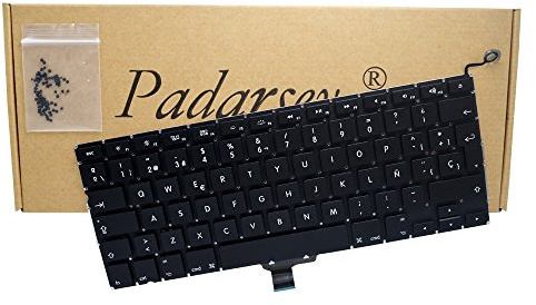 Padarsey Teclado de repuesto para portátil con 80 tornillos PCE español español español compatible con MacBook Pro Unibody de 13 pulgadas A1278 2008 2009 2010 2011 2012 2013 2014 2015 año