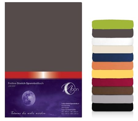 Moon Premium Frottee Spannbettlaken/Spannbetttuch (90x200-100x200, anthrazit)
