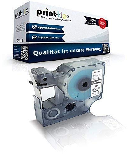 Print-Klex Schriftband kompatibel für Dymo D1 40913 Labelpoint200 Labelpoint250 Labelpoint300 Labelpoint350 S0720980 9mm 9 mm Schriftbandkassette Black White - Series Easy Pro Serie
