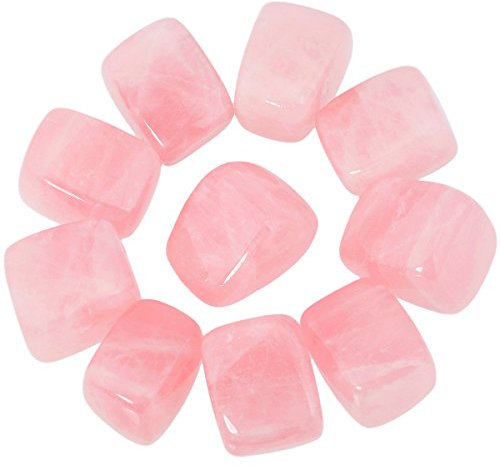 mookaitedecor Quartz Rose Pierre Roulée Poli pour Lithotherapie Pierres et Cristaux Naturelle Minéraux Collection Décoration,460g/lot
