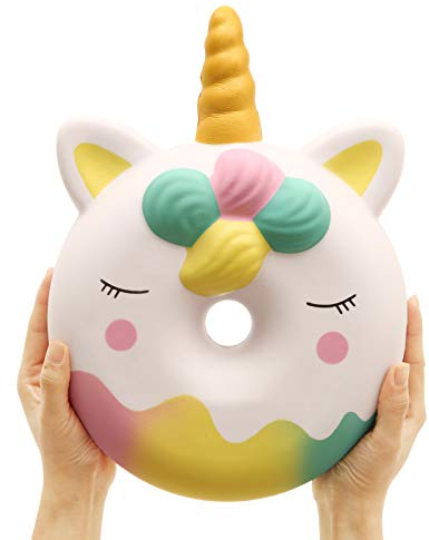 Anboor 13 Inches Squishies Jumbo Unicorn Donut Kawaii Soft Slow Rising Scented Giant Doughnut Squeeze Toys for Kids Adults