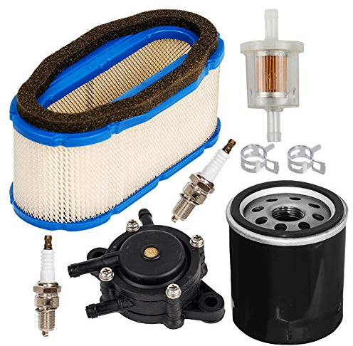 JJDD Carkio 11013-7024 Luftfilter mit 49065-7010 Ölfilter 49040-7001 Kraftstoffpumpe Kraftstofffilter Zündkerze Tune Up Kit Fit für Kawasaki FH601V FH641V FH680V FH721V John Deere GT245 GX255 GX335