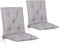DETEX® Stuhlauflage 2er Set 116x57x7cm Viskoeffekt Outdoor Stuhlkissen Polster Auflage Niedriglehner Sitzauflage Grau Uni