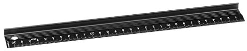 Dahle 10683 Schneidelineal (30 cm, aus Aluminium, hohe Griffleiste, rutschsicher) schwarz