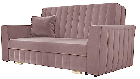 Mirjan24 Schlafsofa Viva Glam III mit Bettkasten, Rückenlehne und Seiten fest angenäht, Bettsofa, 3 Sitzer Polstersofa mit Schlaffunktion, Sofagarnitur inkl. Kissen, Sofa (Kronos 27)
