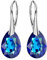 Panda-Jewellery Ohrringe Silber 925 Hängend - Kristallohrringe mit Kristallen in Bermuda Blue