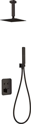 Conjunto ducha termostática empotrada Imex Portugal Negro GTP022-NG