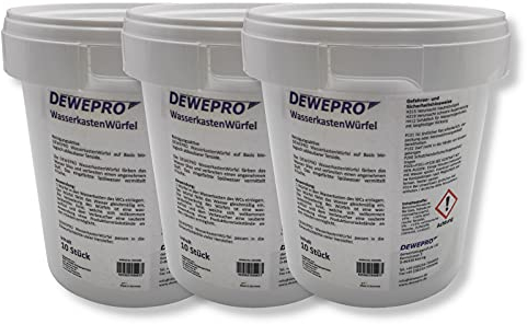 DEWEPRO cubes de réservoir de chasse d'eau 3 boîtes de 10 - le nettoyeur de WC à insérer dans les réservoirs de chasse d'eau de nombreux fabricants (par ex. Geberit, Sanit) avec tige d'insertion