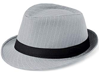 BABEYOND Strohhut Fedora für Herren Panama Trilby Hut Kurze Krempe Sommer Sonnenhut, C-graue Streifen, Einheitsgröße