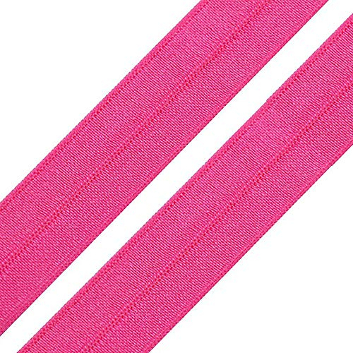 maDDma ® 1m Einfassband 20mm hochelastisch 44% Elastan gefalzt Meterware Faltgummi Schrägband pink