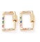 PandaHall 5pcs Brass Rectangle Screw Carabiner Lock Charms with Mixed Color Cubic Zirconia Real 18K Gold Plated Key Chain Hook Clasps Connector for Keyrings Handbags Necklaces Jewelry Making Crafts