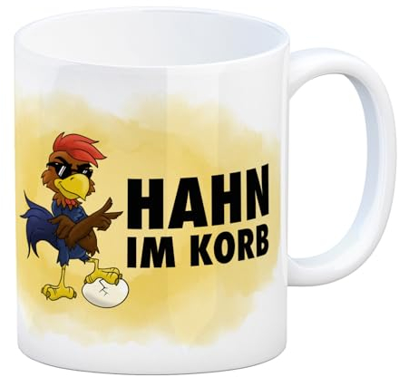 speecheese Hahn im Korb - Kaffeebecher mit coolem Cartoon-Hahn