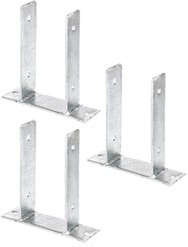 Alberts 213022 U-Pfostenträger | zum Aufschrauben | feuerverzinkt | lichte Breite 101 mm | 3er Set