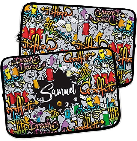 Funda Portatil 16 Pulgadas. Regalo Personalizado con Nombre. Funda Portatil 14 Pulgadas y 10 Pulgadas Neopreno. Apta para Ordenador 15.6 Pulgadas. Regalo Personalizado Hombre Mujer. LolaPix Graffiti