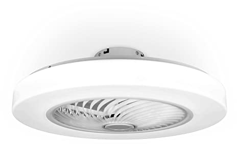 Noaton Ventilatore da Soffitto con Luce e Telecomando, LED Dimmerabile 50 W, 3 Colori, 6 Velocità con Timer, Silenzioso, per Soggiorno Camera, da Letto Sala, da Pranzo Cucina, Lampada, Ø 58 cm, Bianco