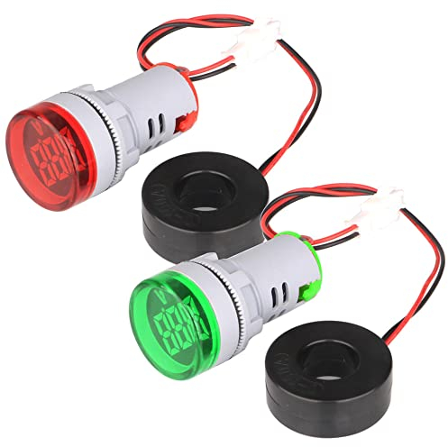 Gebildet Mini LED Amperometro Digitale, AC 0-100A Misuratore di Amperaggio Digitale Misuratore di Ampere Pannello LED Indicatore di Segnale LED (Rosso/Verde)