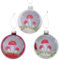 3 STK große Glas Weihnachtskugeln mit Fliegenpilzen n440 Christbaumschmuck Weiss rot Silber Farben 8cm Glaskugeln Christbaumkugeln Weihnachtsdeko Hänger Kugelset Pilze Fliegenpilz