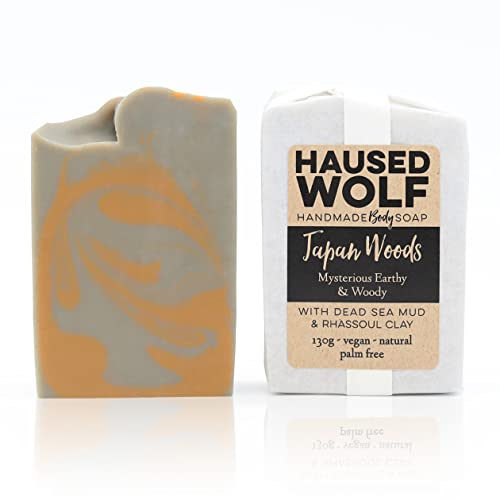 Haused Wolf Duschseife - 130 g - vegan - Naturkosmetik - handmade in Germany (Japan Woods)