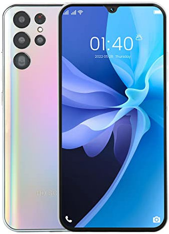 CCYLEZ Teléfono Móvil S22 Ultra Desbloqueado, Teléfono Inteligente 5G para Android 11, Teléfono Móvil HD con Pantalla Grande WiFi Frontal 5MP Trasero 13MP 4GB RAM 64GB ROM(Plata)