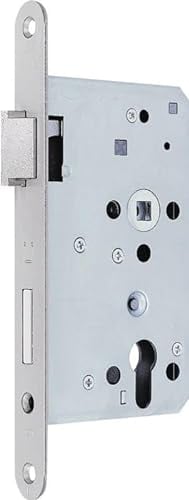 BKS B-12010-05-L-8 Fluchttürschloss Türschloss links PZW DM65, 1-Türflügel, Rundstulp 20mm Schloss für Flüchttüren Edelstahl rostfrei B1201, Silber