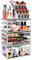 LINYAPRY Clear Makeup Organizer, Acrylic Cosmetic Storage Drawers and Jewelry Display Box with 9 Large Drawers, Stackable Cosmetic Display Case for Skin Care Bathroom Dresser Vanity Countertop