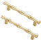 2 Stück Schrankgriffe Antiker Griff in Bambusform Möbelgriff Profilgriff Zinklegierung SchubladenKnöpfe Türgriff Zugknöpfe für Schlafzimmer Küche Kleiderschrank (Lochabstand 128mm,Gold)