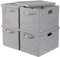 4x39L Large Storage Bins with Lids - Thick Decorative Storage Boxes with Lids Foldable Closet Storage Bins for Clothes Linen Storage Organizer Storage Boxes for Nursery Playroom Office Shelves-Grey