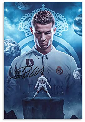 Generic Cristiano Ronaldo Poster mit 3 Wandkunst, Leinwanddruck, Poster, Zuhause, Badezimmer, Schlafzimmer, Büro, Wohnzimmer, Dekor, Leinwandposter, ungerahmt: 40 x 60 cm
