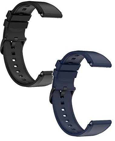 Lot de 2 bracelets compatibles avec Xiaomi Mi Watch/Watch S1/Watch S1 Active/Mi Watch Color Sport, bracelet de rechange réglable en silicone pour montre intelligente Xiaomi Mi, Métal