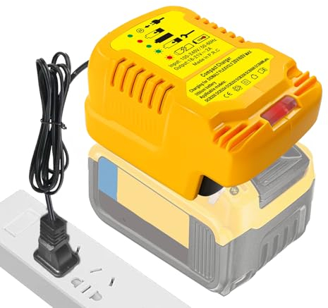 Replace DCB112 Mini Charger for Dewalt 20V Battery Charger, 1/2 Size for DCB112, Compatible with 20V/60V MAX Lithium-Ion Batteries