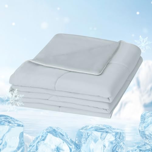 MH MYLUNE HOME Superweiche Kühldecke für Menschen Arc-Chill Q-Max>0.43 Cooling Blanket 150x200 Kühlende Bettdecke Sommer Selbstkühlende Decke Leichte Sommerdecke Kühlend Wohndecke (grau, 150 x 200 cm)