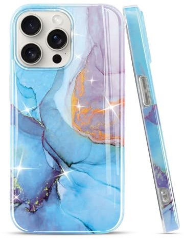Pnakqil Cover per Apple iPhone 15 Pro Max 6,7, Marmo Custodia Carina Motivo Aesthetic Disegno Antiurto Morbida TPU Silicone Cellulare Protection Case per Donne per iPhone 15 Pro Max,4