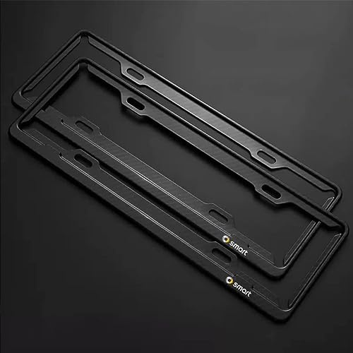 LHMM 2 Kennzeichenhalter 4 Schrauben | Premium Autokennzeichen Halterung Nummernschildhalterung FüR Mercedes Benz Smart 450 451 453 Fortwo Forfour,B
