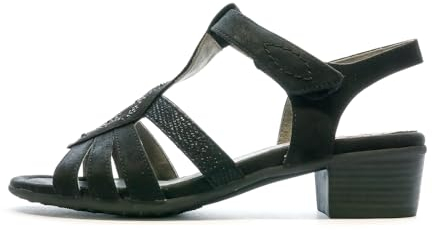 Relife Honbin Damen-Sandalen mit Absatz, Schwarz, Schwarz , 41 EU