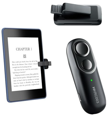 Hogance Mando a Distancia RF Universal Pasapáginas para Kindles eReaders, Turner de Página Inalámbrica para iPad Tabletas Lectura de eBooks, Accesorios para la Lectura de Kindles, HKRC003, Negro